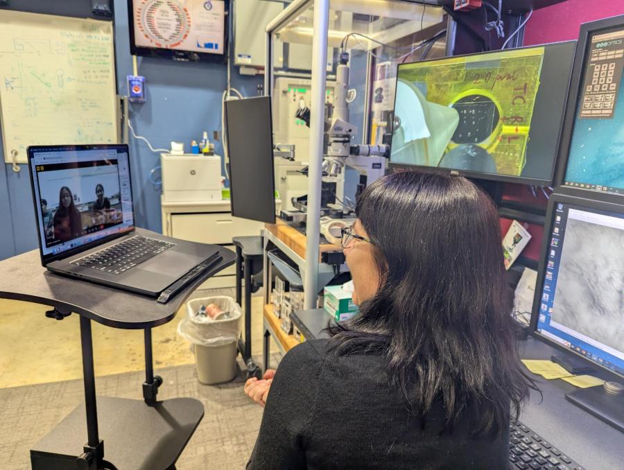 Students from Metea Valley High School participated remotely, investigating arbuscular mycorrhizal fungi on the growth of herbs in the presence of excess copper, 13 IDE, March 2025.